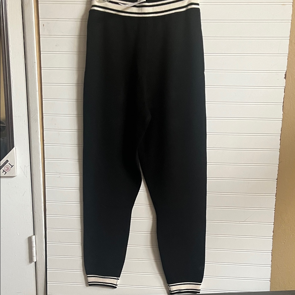 Pink Victoria Secret, Black Joggers With White Stripes
